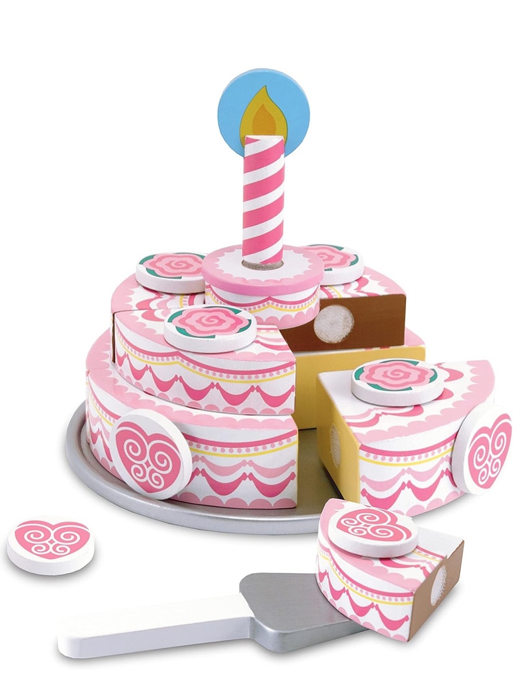 Melissa & Doug Triple-Layer Party Cake Wooden Play Food Set